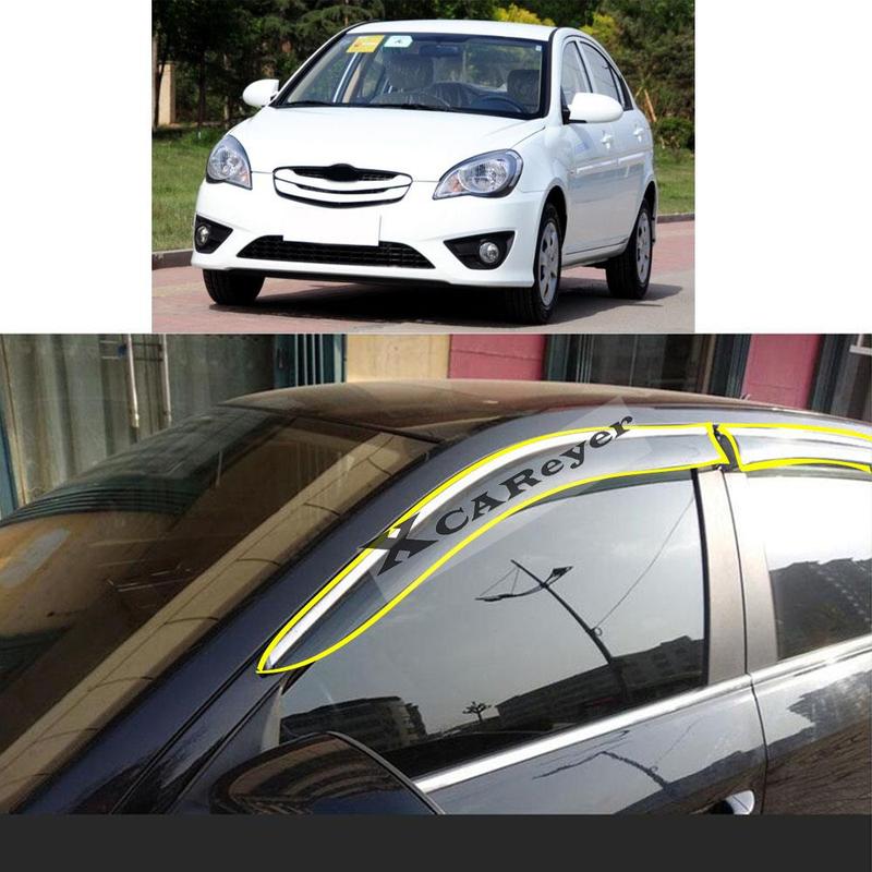 For Hyundai Solaris Accent 2006 2007 2008 2009 2010 2011 Car Sticker Plastic Window Glass Wind Visor Rain/Sun Guard Vent
