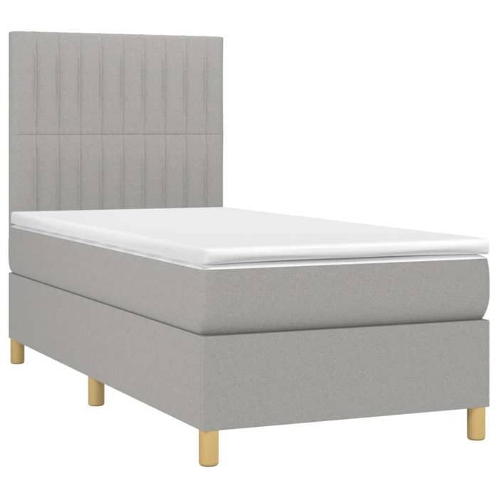 VidaXL Sommier à Lattes de Lit avec Matelas et LED, Lit Rembourré, Lit Simple, Lit Adulte de Chambre à Coucher Intérieur, 3135549