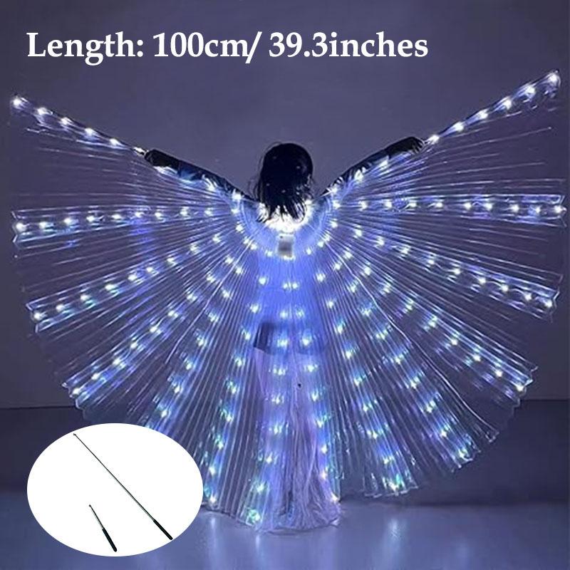 LED Isis Vleugel Oplichtende Feeënvleugels Voor Kinderen Kinder Buikdans Kostuums Cadeaus Lichtgevende Vlindervleugels Podiumoptreden Rekwisieten kids blue