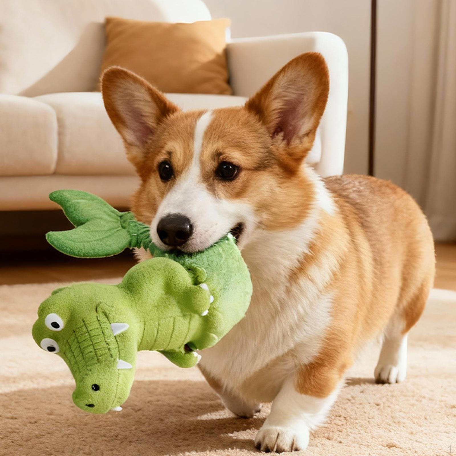 Крокодил Собачья Игрушка Интерактивная для Малых Средних Пород Легко Чистить Прочная Милая Агрессивная