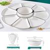 WuTuo Ceramic Fan-Shaped Serving Platter Set with Turntable