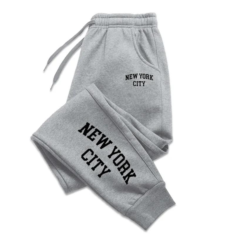Women's Casual NEW YORK City Printed Long Pants Running Trousers Outer Sport Jogging Sweatpants Unisex Harajuku