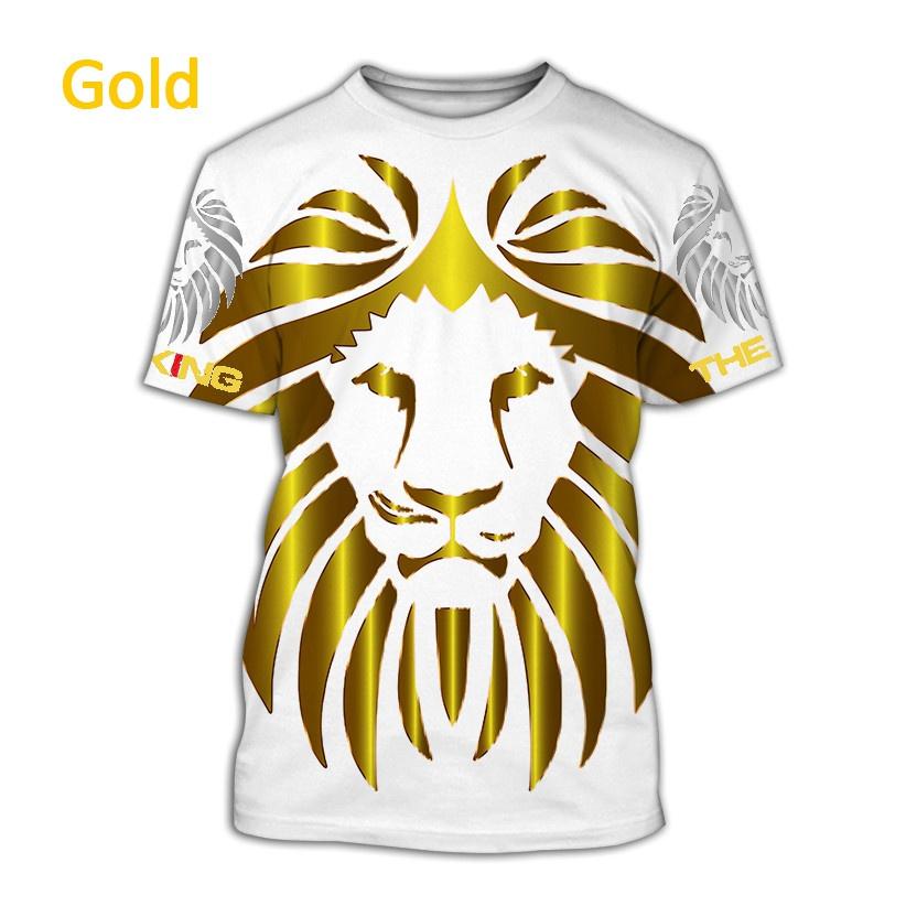 The King Lion 3D Summer Fashion Casual Men's Cool Animal Short-sleeved Harajuku Hip-hop T-shirt