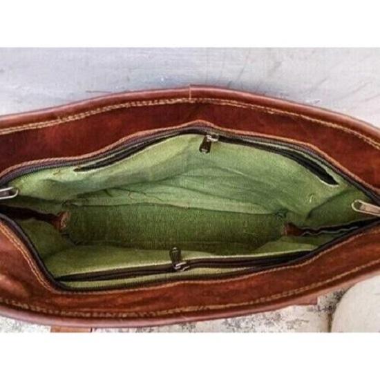 Handmade Bag Purse Vintage Genuine Leather Shoulder Tote Handbag Satchel