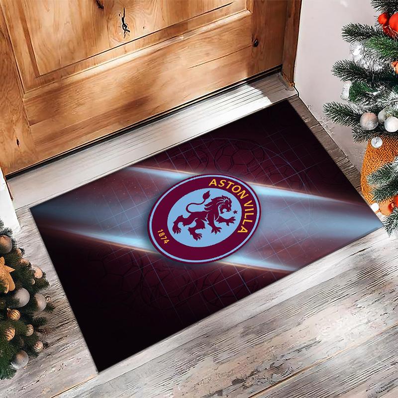 Aston Villa Football Soccer Football Pattern Soft Area Rug Non Slip Indoor Floor Carpet Sports Decor Mat for Bedroom