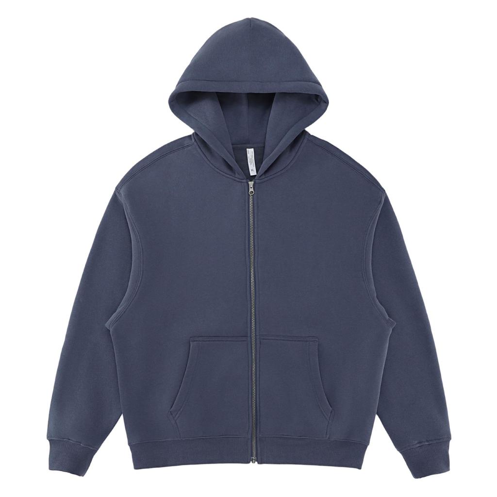 LVLV Custom | American 350g Fleece Brushed Wide-fit Zipper Hoodie with Embroidered Logo and Print Design