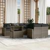 VidaXL Garden Lounge Set 9 Pcs with Grey Cushions Wicker 3267170