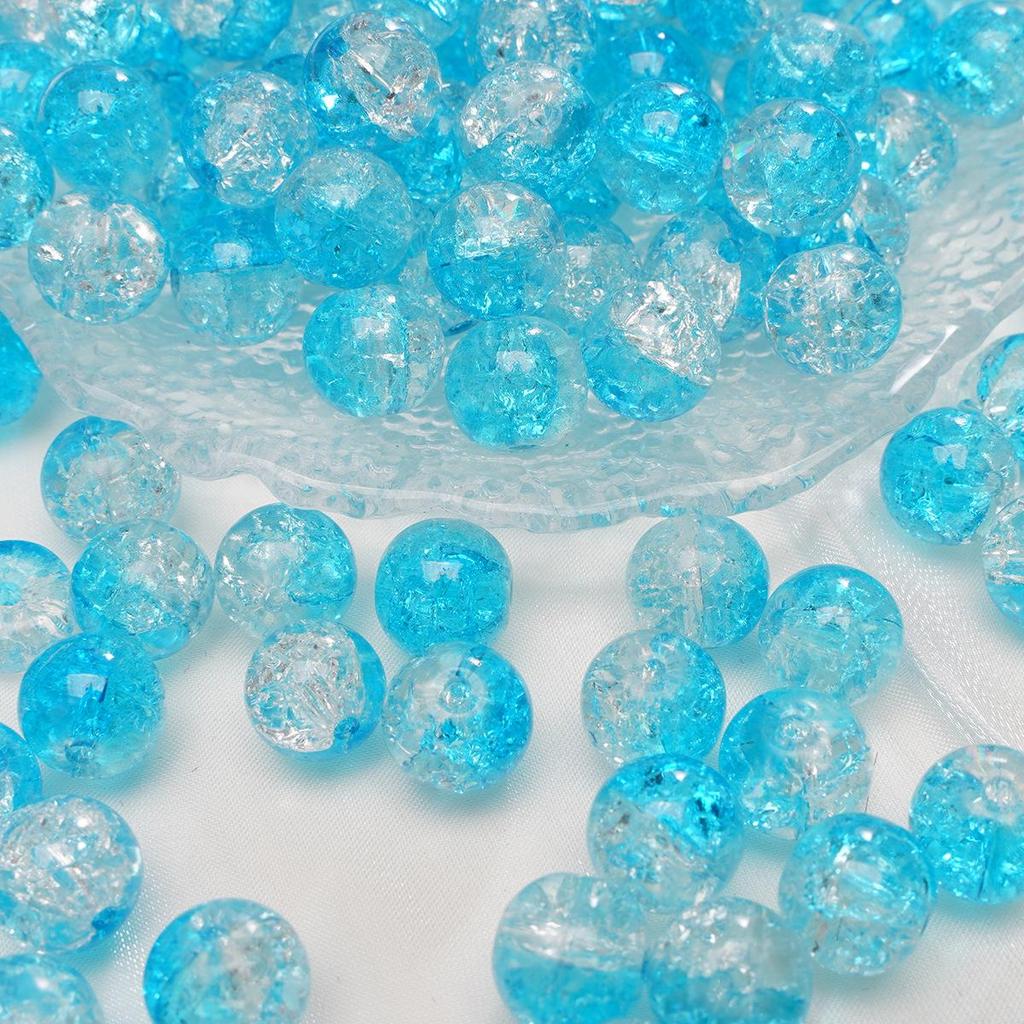 8/10mm Crackle Glass Beads for DIY Jewelry - Round Beads for Bracelets & Necklaces