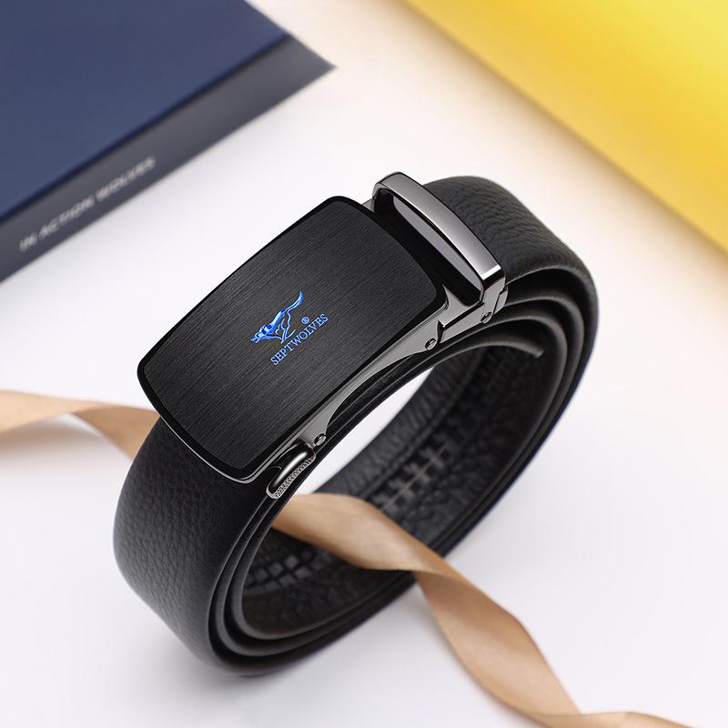 Belts for Men's High End Automatic Buckle Belt Head Layer Cowhide Belt Gift Belt New Style