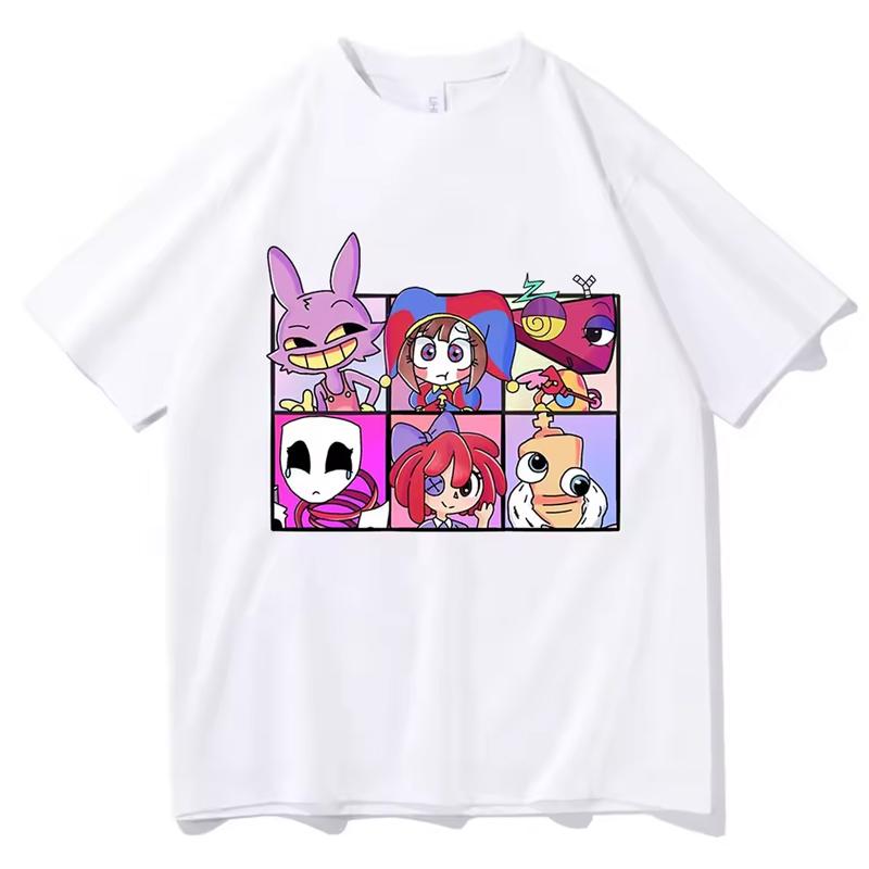 The Amazing Digital Circus Print T-Shirt Men Women Casual High Quality Pomni The Jester Ramen T-Shirts Cotton Short Sleeve Tees