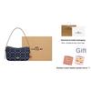 Coach Kailey 23 Monogramma Logo Metallico Chiusura con Cerniera Borsa a Spalla in Tessuto Media da Donna Blu Denim CY701-IMXIA