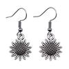 Circle Frame Flowers Dangle Earrings Romantic Floral Female Drop Jewelry