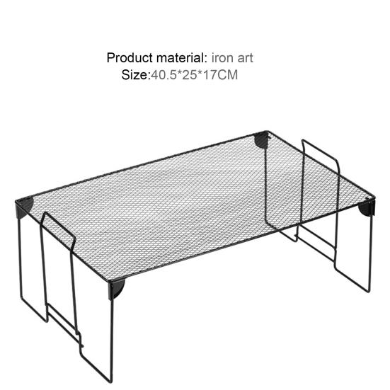 Counter Shelf Foldable Strong Bearing Space Saving Stable Non-slip Handle Multipurpose Iron Fine Mesh Counter Organizer Kitchen Supplies