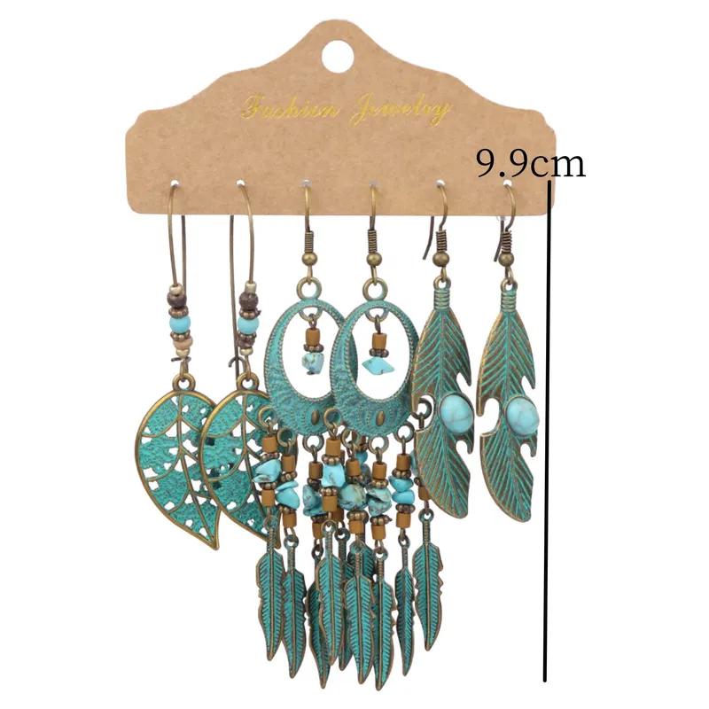 6PC Women's Fashion Bohemian Style Diversified Earrings Outdoor Travel Carnival Banquet Party Festival Dressing Gifts