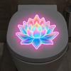 Glow-In-The-Dark Lotus Dahlia Fiets Bloem Toilet Stickers Zelfklevend Verwijderbaar Uv Nacht Decal Muurstickers Badkamer Decor