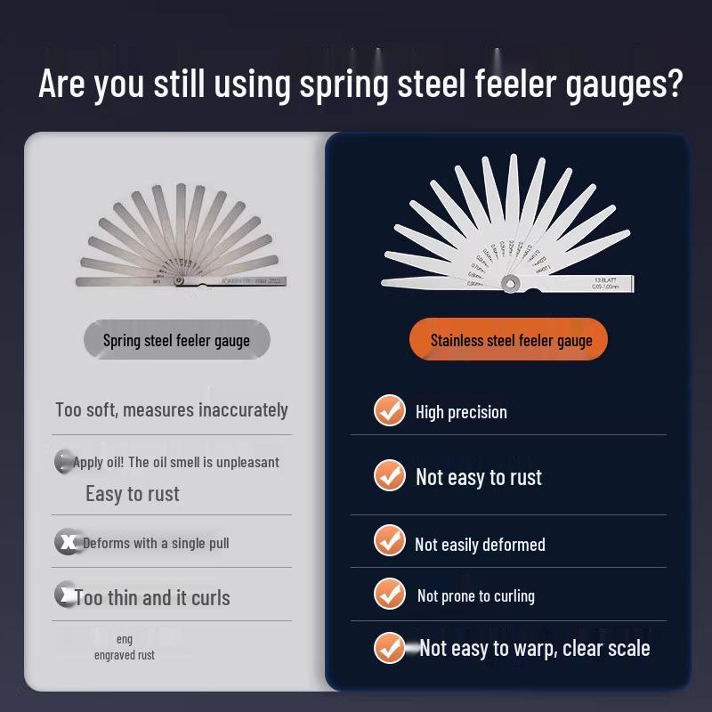 Stainless Steel High-Precision Feeler Gauge for Valve Clearance