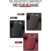 HIBEYO 3 Button Key Fob Cover Compatible With Toyota 4Runner 2016-2024 RAV4 Camry Prius Prado Key Leather & Alloy Key Cover Accessories With