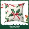 Winter Christmas Bow Design Pillowcase Bedroom Sofa Cushion Cover 100% Polyester Living Room Cushion Pillowcase Home Decor