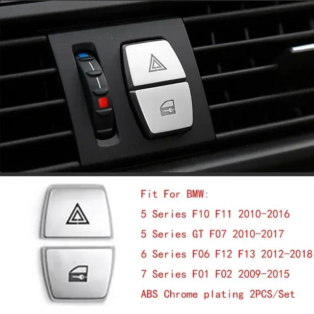 

For BMW 5 6 7 Series 5GT X3 X4 X5 X6 ABS Chrome Front Head Light Switch Button Cover Start Stop Engine Switch Button Trim cover Security Warning