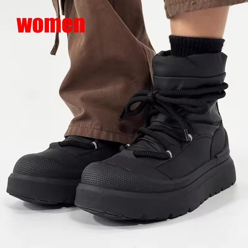 

Зимние Новые Повседневные Хлопковые Снежные Сапоги на Тонкой Подошве с Утеплением из Флиса и Толстой Подошвой для Универсального Увеличения Роста 36 чёрный