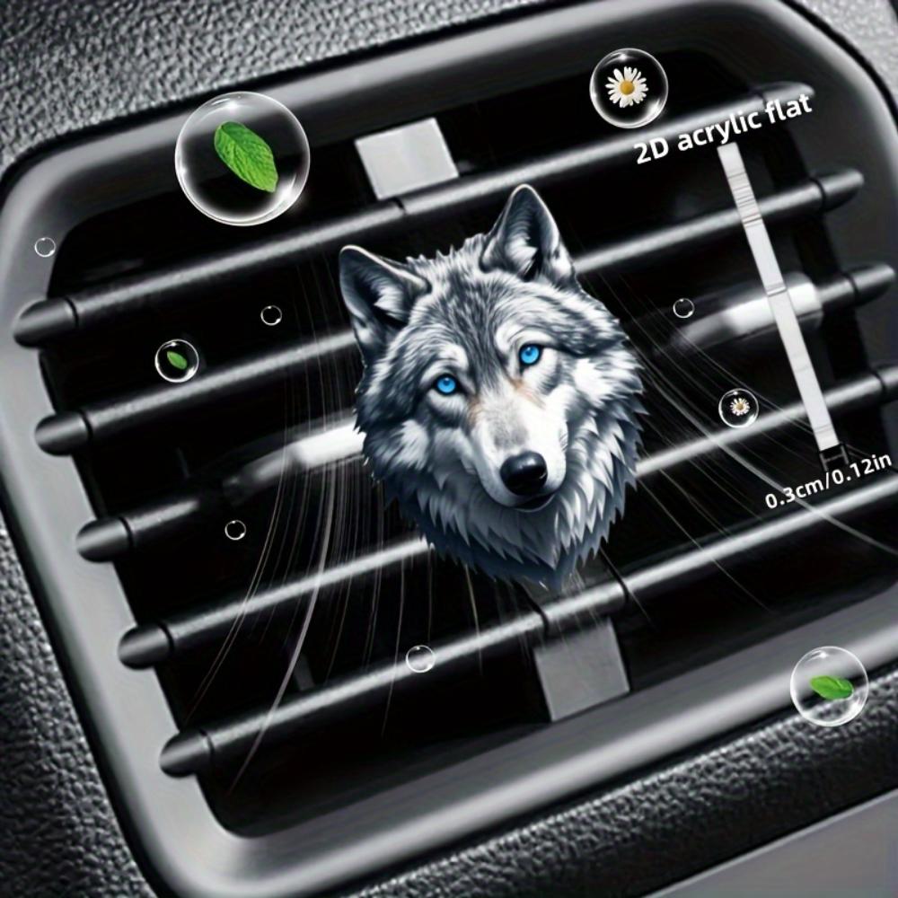 2D Flat Wolf Car Vent Clip Decorative Diffuser (fragrance Not Included), Car Interior Decoration, Aromatherapy Clip, Ideal for Holiday Gifts