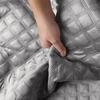 VELVI Bedspread 220x240cm - light gray with a geometric pattern