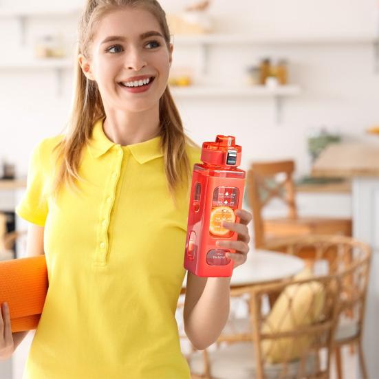 700ml sportovní láhev na vodu s časovým označením Nepropustná přenosná sippy cup Přenosná opakovaně použitelná cyklistická láhev na vodu pro venkovní použití