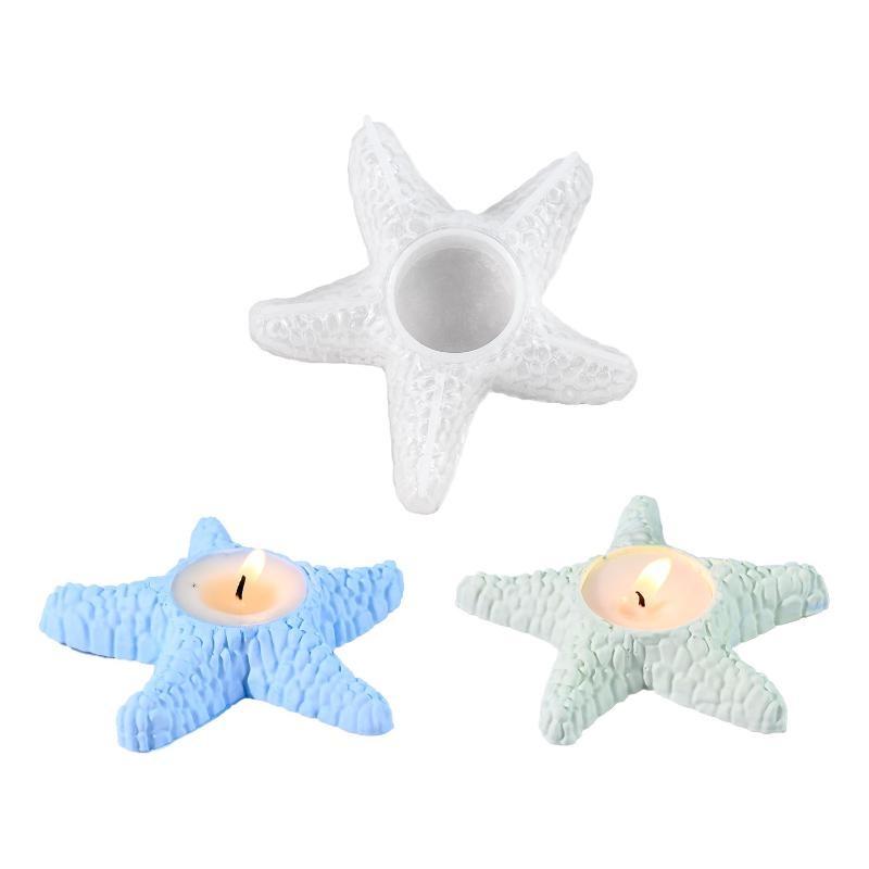 DIY Drip Glue Mold Ocean Series Starfish Candlestick Silicone Mold Candle Aromatherapy Gypsum Mold
