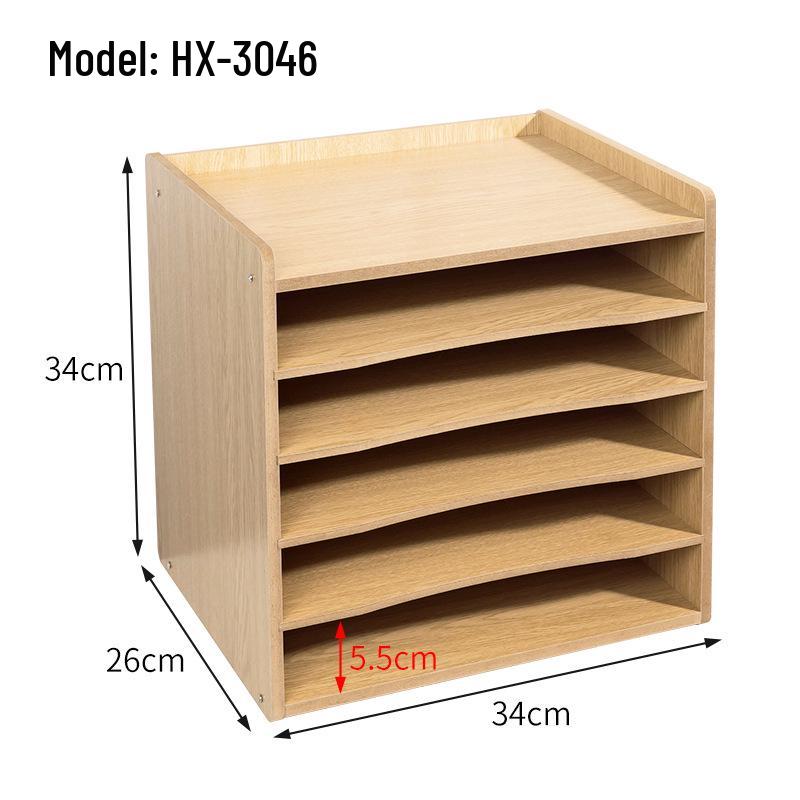 Wooden Desktop File Holder & Vertical Book Stand Organizer