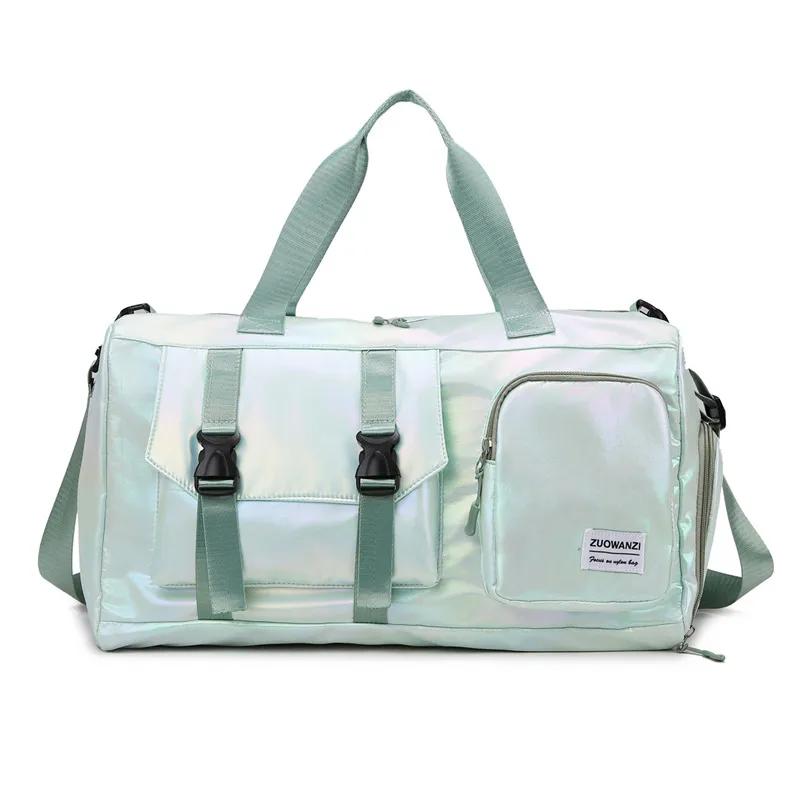 Large Capacity Women's Nylon Travel Duffel Bag,Weekender Gym Tote with Shoe Compartment Men's Versatile Sports & Fitness Carry-On