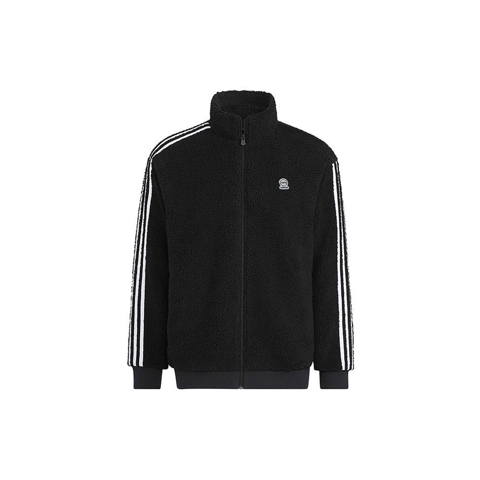Мужская куртка Adidas Neo с узором из логотипов и полос, на флисовой подкладке, черная HN8731 L