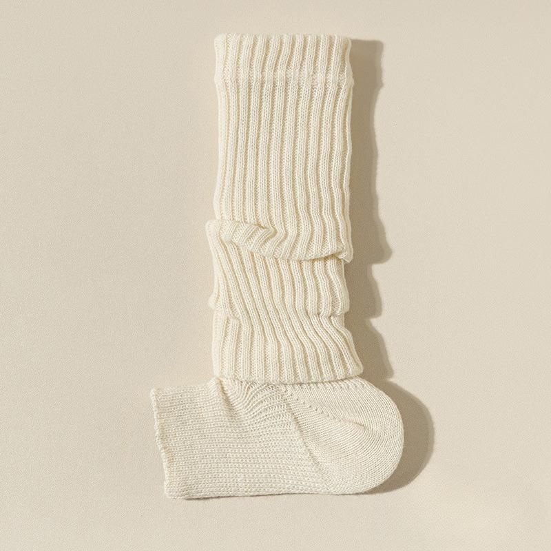 Cotton Pile Sock Set for Women in Winter, White, Warm, Double-needle Leg Coverings, Grey, Spring-autumn Knitted Stockings