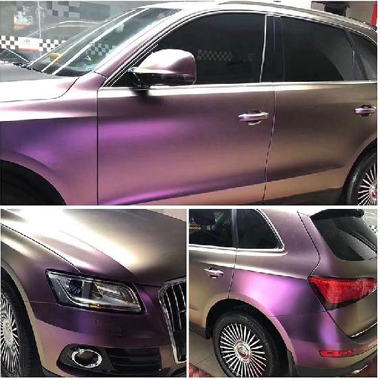 Purple to Copper Matte Metallic Chameleon Vinyl Wrap Color Change DIY Vehicle Vinyl Film, 59.84'' x 11.8''