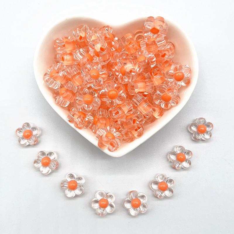 NEW 30pcs 12mm Clear Acrylic Sunflowers Beads Loose Spacer Beads for Jewelry Making DIY Handmade Accessories (Hole:3.0mm)