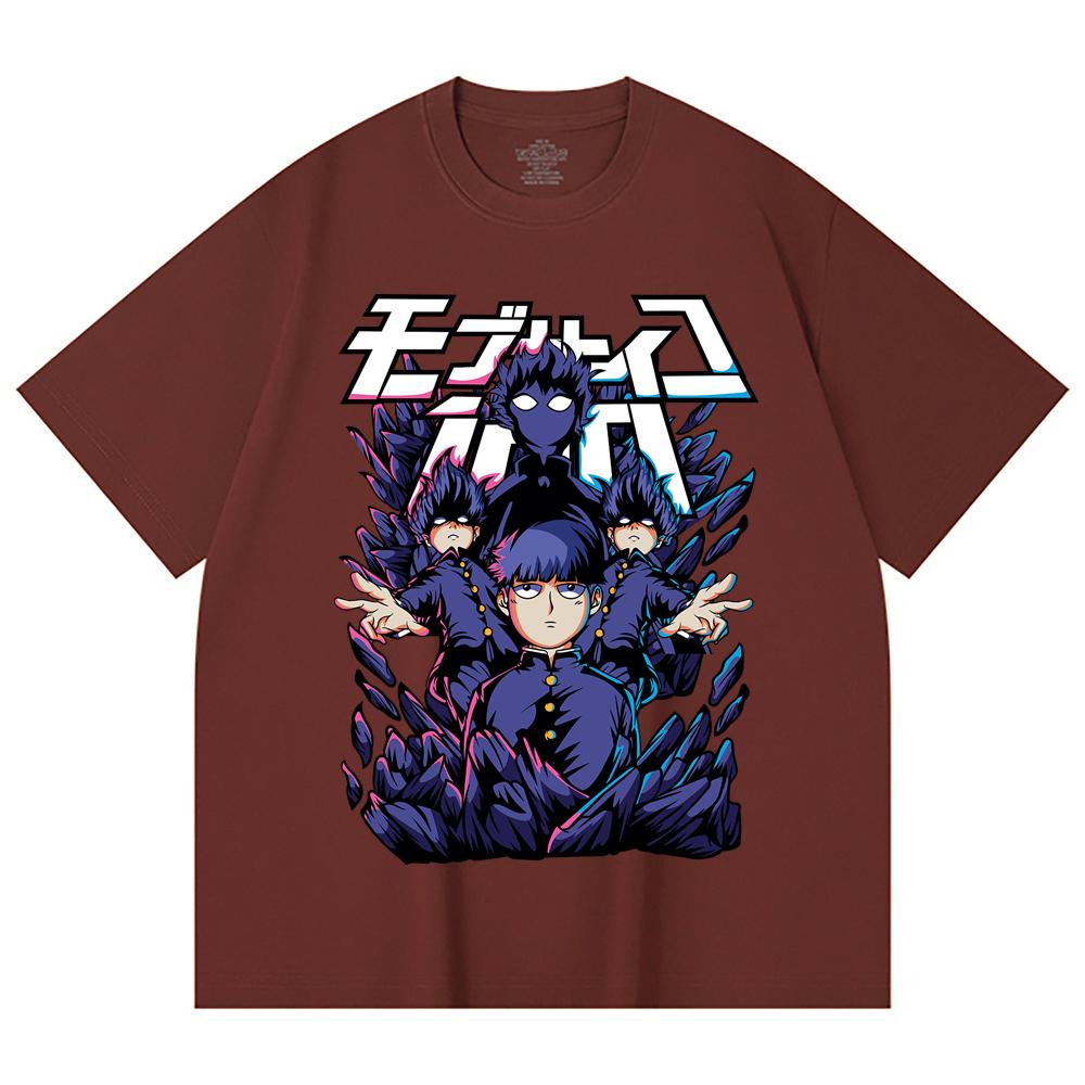 T-shirt Unisex in Cotone Pesante 230 g/m² 100% Cotone con Stampa Mob Psycho 100 V1 Shiego