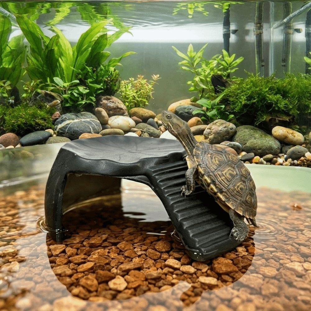 Imitation Rocks Turtles Basking Platform Decorative Non-Slip Surface Reptile Hide Cave Resin Turtle Hiding Hole Aquarium