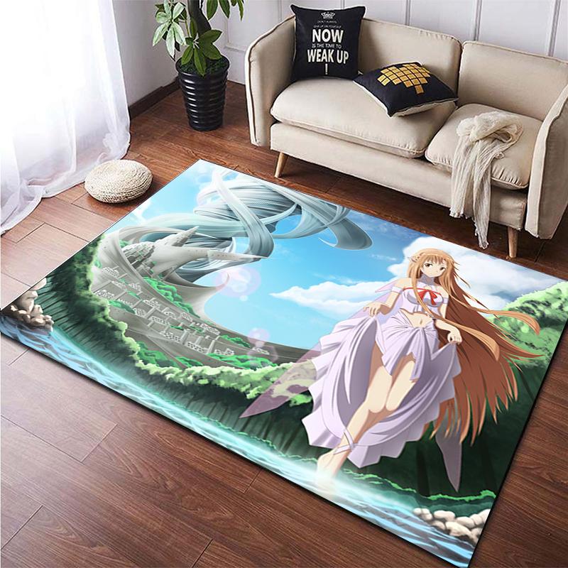 Hot Anime SAO Sword Art Online Modern House Living Room Floor Matte Bedroom Carpet Poster Mat Pattern Decorative Square Rug Gift