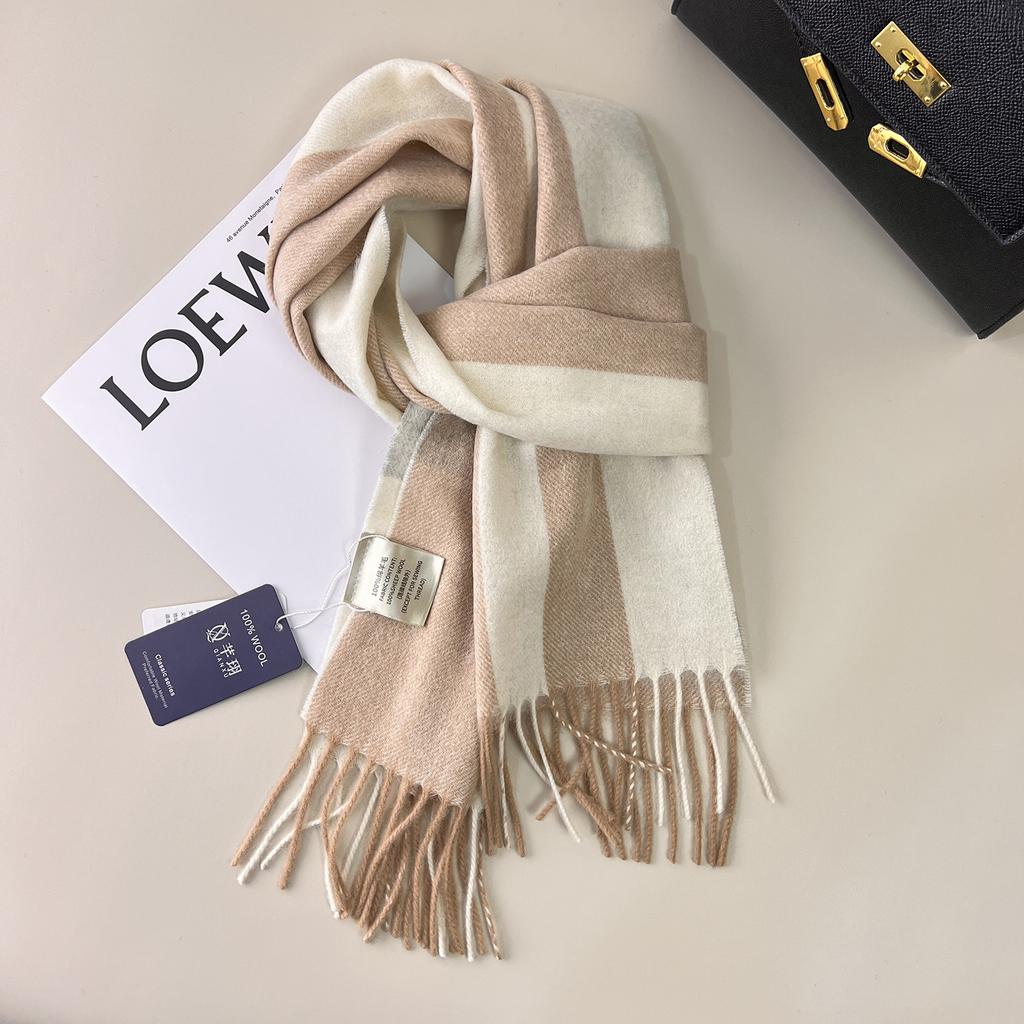 British Classic 111 Pure Plaid Scarf Female Winter Korean Student Versatile Warm Cashmere Couple Scarf