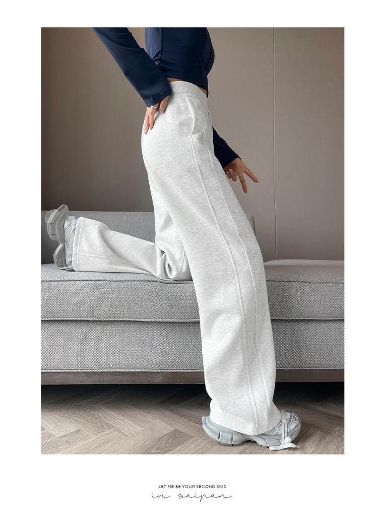 Damskie spodnie dresowe na wiosnę/jesień 2025 - Mały rozmiar, Prosta nogawka, Casualowa odzież sportowa