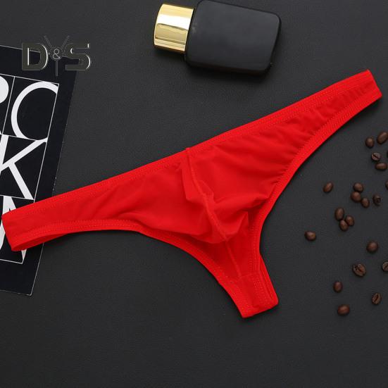 Мужские трусы эластичные однотонные Т-образные стринги Ice Silk с низкой талией быстросохнущие влагоотводящие охлаждающие полупрозрачные U-образные облегающие трусы для мужчин 3XL