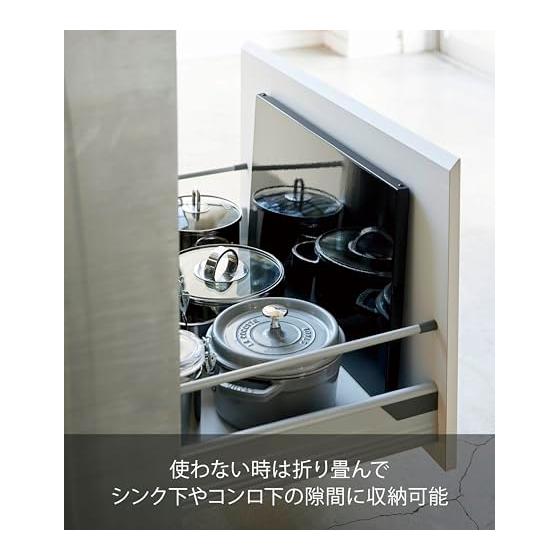 Yamazaki Jitsugyo 4923 Folding Gas Stove Cover, Wide, Black, Approx. W54.5XD33.5XH7.2cm (when used), Compatible with Tower 2 Burner Build-in Gas