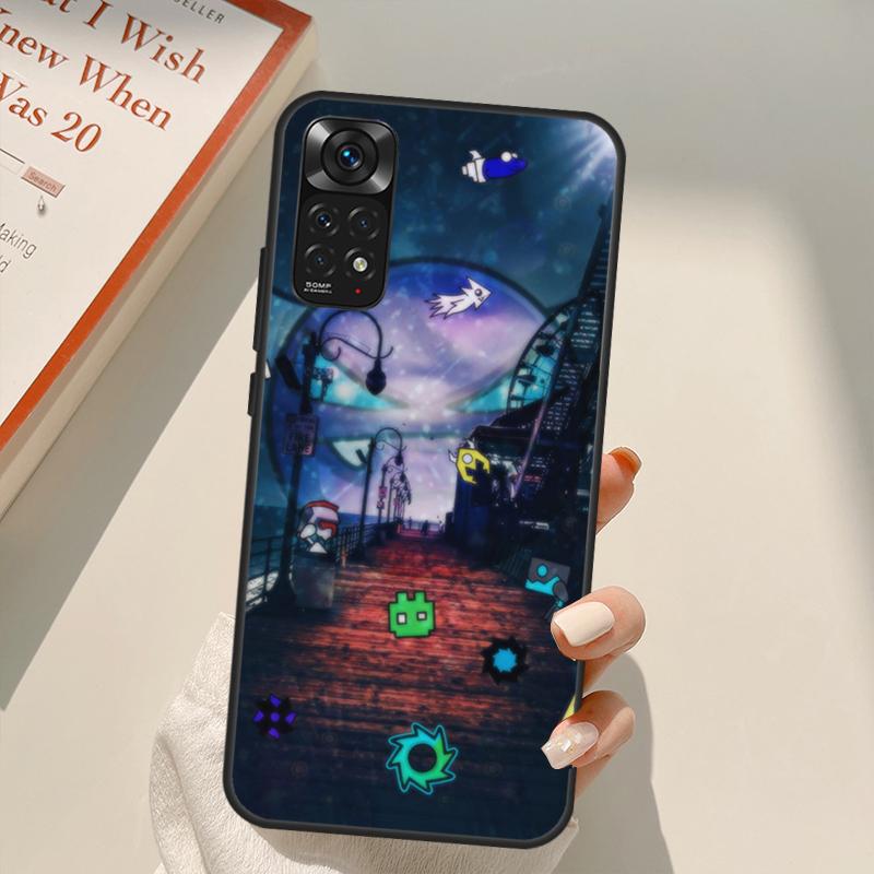 Geometry Dash Case For Xiaomi Redmi Note 11 10 Pro 8 9 9S 10S 11S 9A 9C 10A 10C K40 K50 Gaming Cover