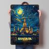 Bangkok Thailand Nightscape Metal Poster Customized Wall Art Retro Vintage Tinplate Signs for Man Cave Bedroom Decorations House