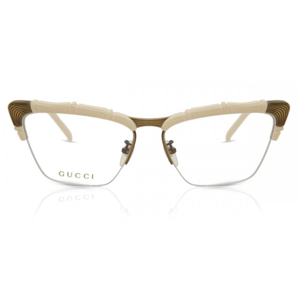 

Gucci Gg0660o 002 Women Eyeglasses White Brown/58