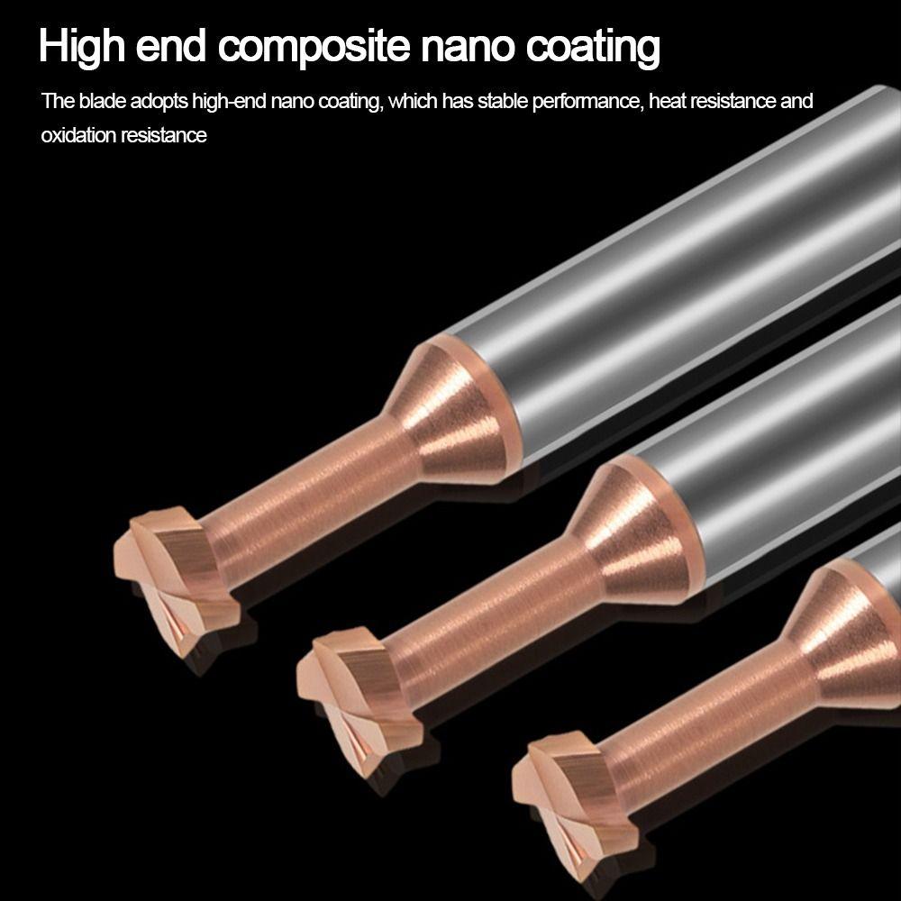 New Carbide T Slot Milling Cutter Round Handle Coating Groove Cutter 4 Teeth CNC Cutter
