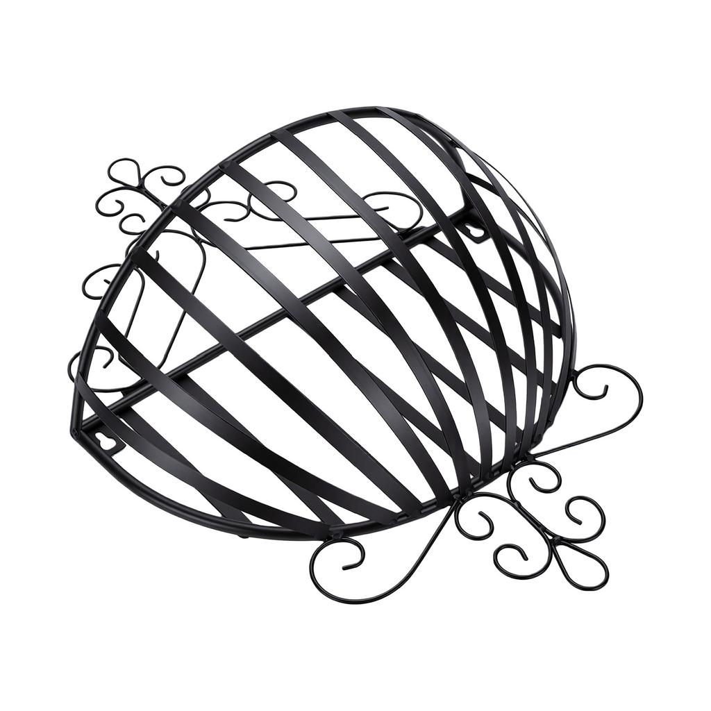 Iron Wall Hanging Flower Basket Decorative Space Saving Vintage Iron Hanging Baskets for Outdoor Black