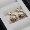 Real Freshwater Big Pearl Earrings For Women,Indian Natural Pearl Earrings Fine Jewelry Wife Mother Birthday Gift White Black