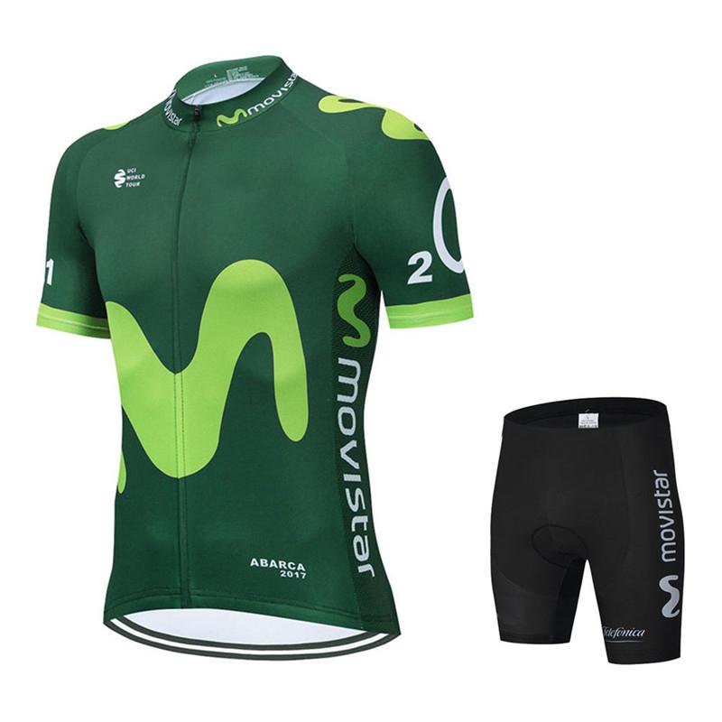 New Movistar Cycling Jersey Short Sleeve Team Men Bike Bib Shorts Clothes Maillot Cycling Sets MTB Clothing Ropa Ciclismo