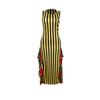 European & American Women's Sleeveless Striped Ruffle Print Dress