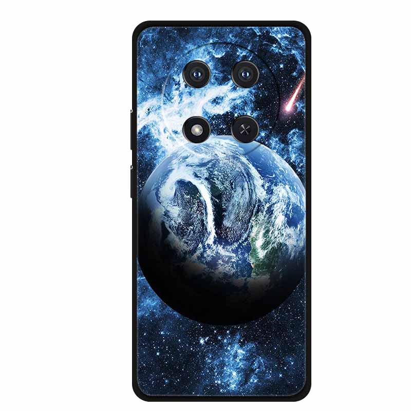 For Honor X9c Case X 9 c Coque Flowers Black Silicone TPU Soft Back Cover For Honor Magic 7 Pro Magic7 5G lite Phone Case Funda